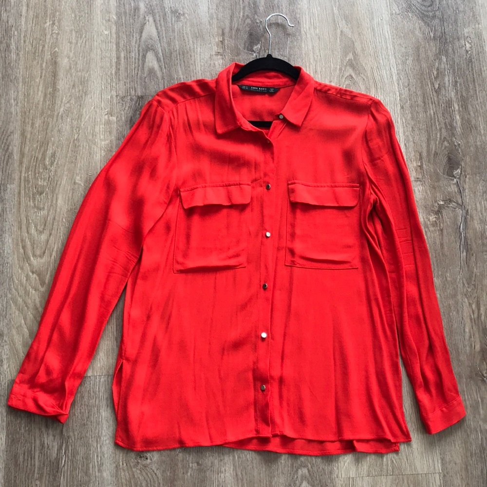 Zara Utility Button Front Top